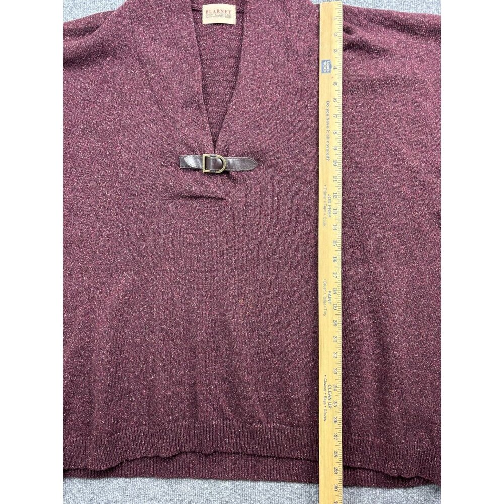 Blarney Country Heritage Sweater Women's O/S Red Merino Wool Silk Buckle - Picture 4 of 8